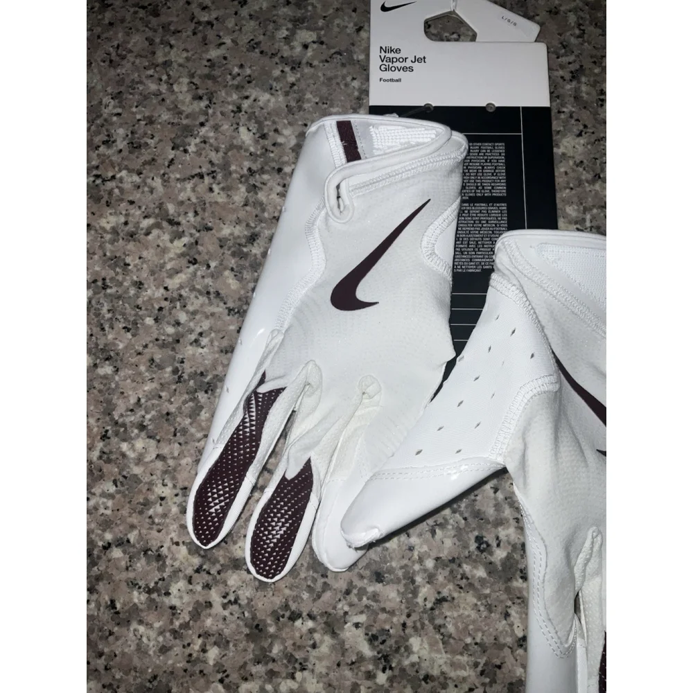NIKE VAPOR JET FOOTBALL GLOVES Size Large White